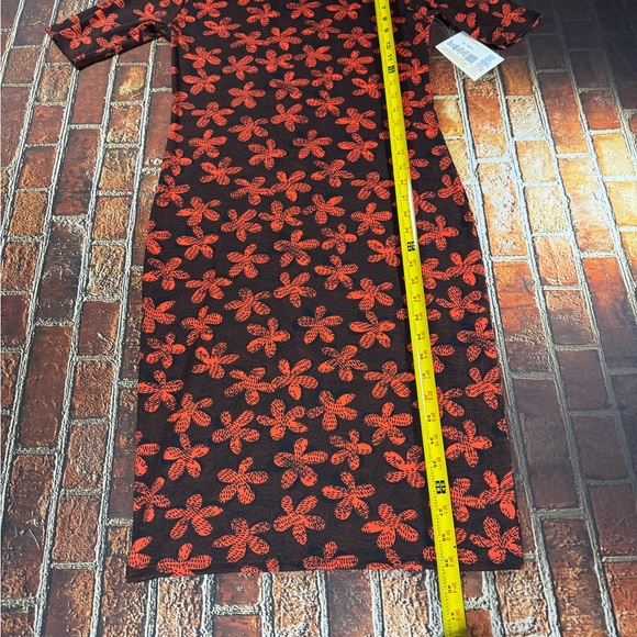 LuLaRoe Black and Orange Floral Mini Dress - Picture 5 of 7